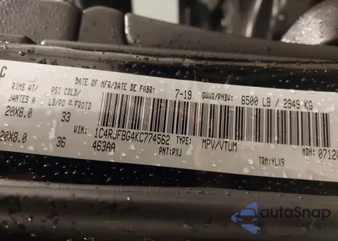 2019 Jeep Grand Cherokee Limited from USA, damaged, VIN 1C4RJFBG4KC774562